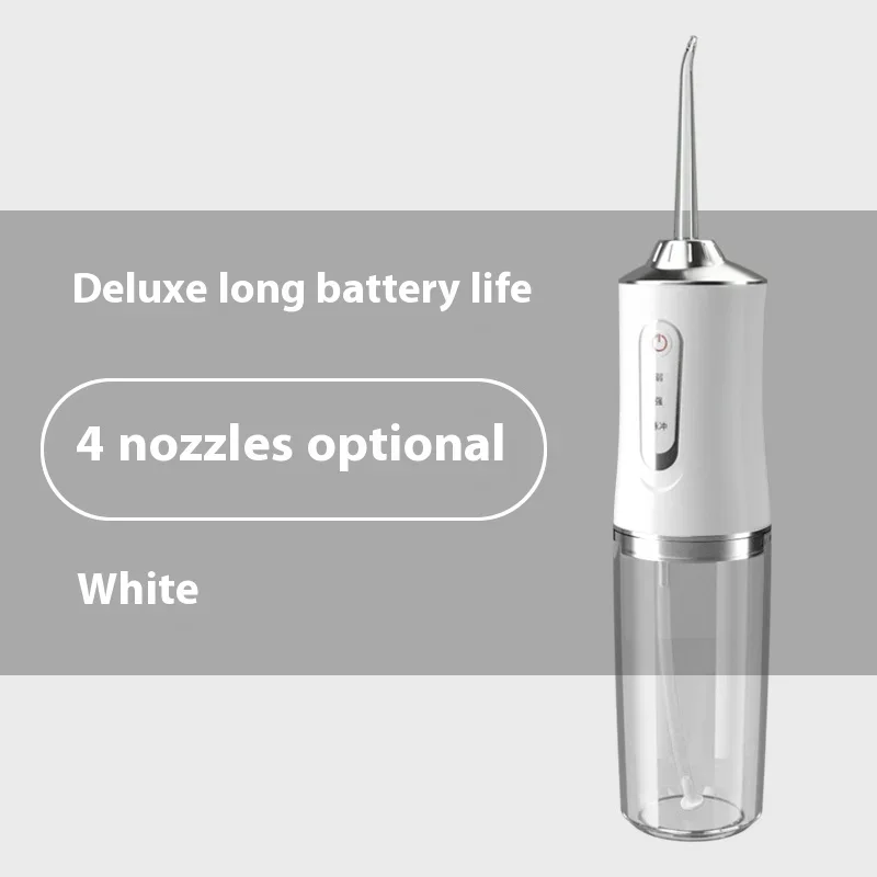 Oral Irrigator Portable Dental Water Flosser USB Rechargeable Water Jet Floss Tooth Pick 4 Jet Tip 220ml 3 Modes Teeth Cleaner