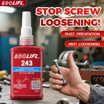 243 Blue Medium Strength Threadlockers, Universal Thread Adhesives, For All Metal Threaded Components, Removable Waterproof 50ML 2