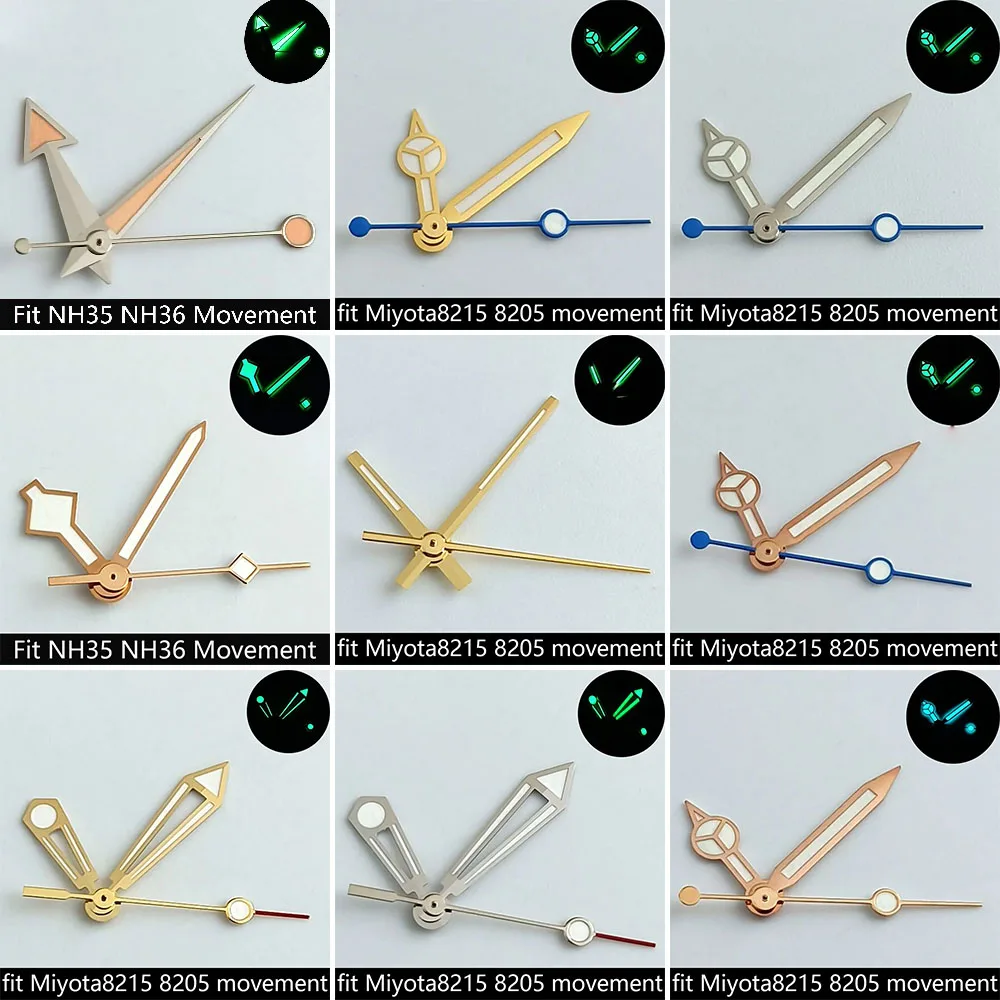 Silver/Gold Luminescent Watch Hands
