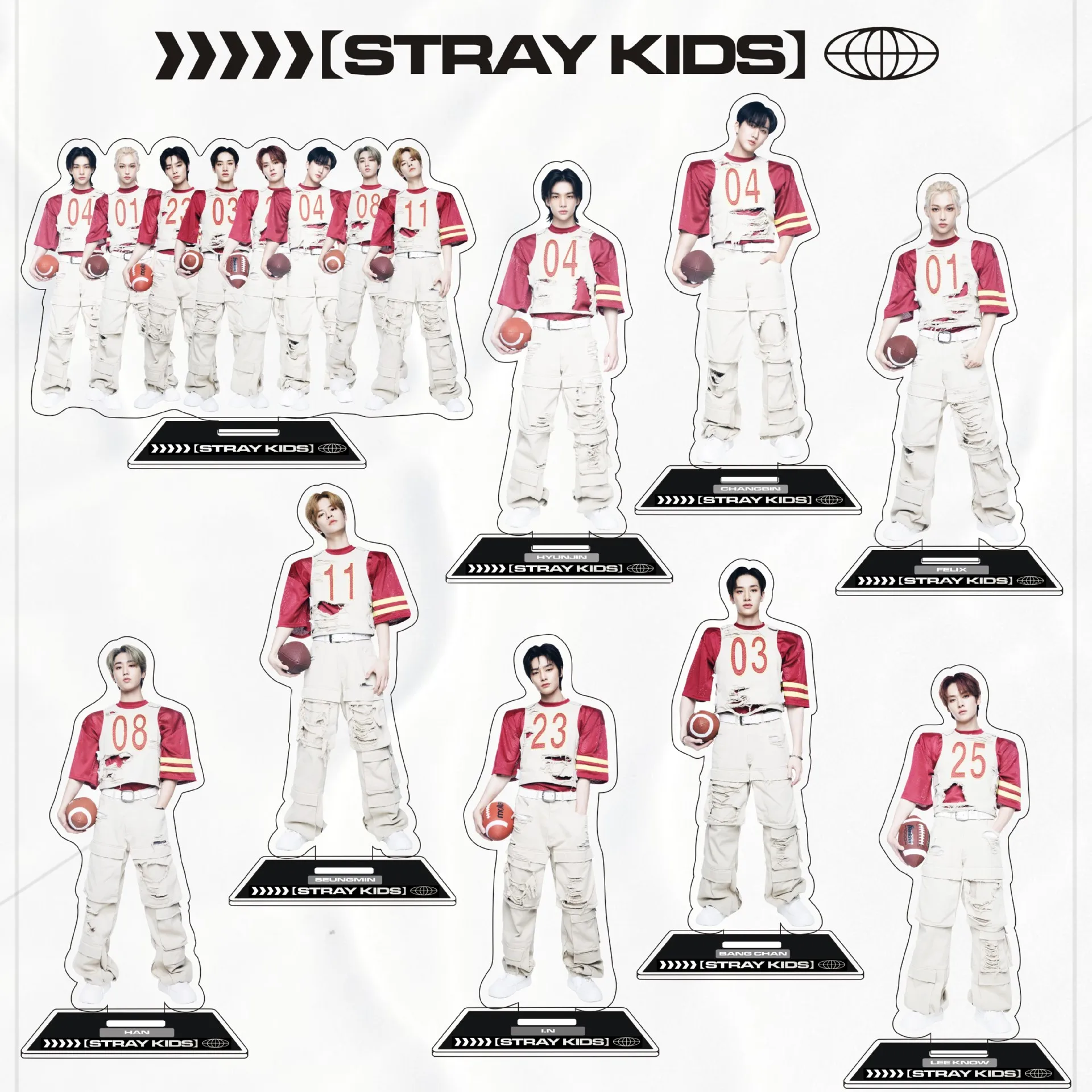 

KPOP Stray Kids Social Path Album Teaser Photo Full-Body HD Acrylic Stand Model HyunJin Felix Figure Desktop Ornament Fans Gifts