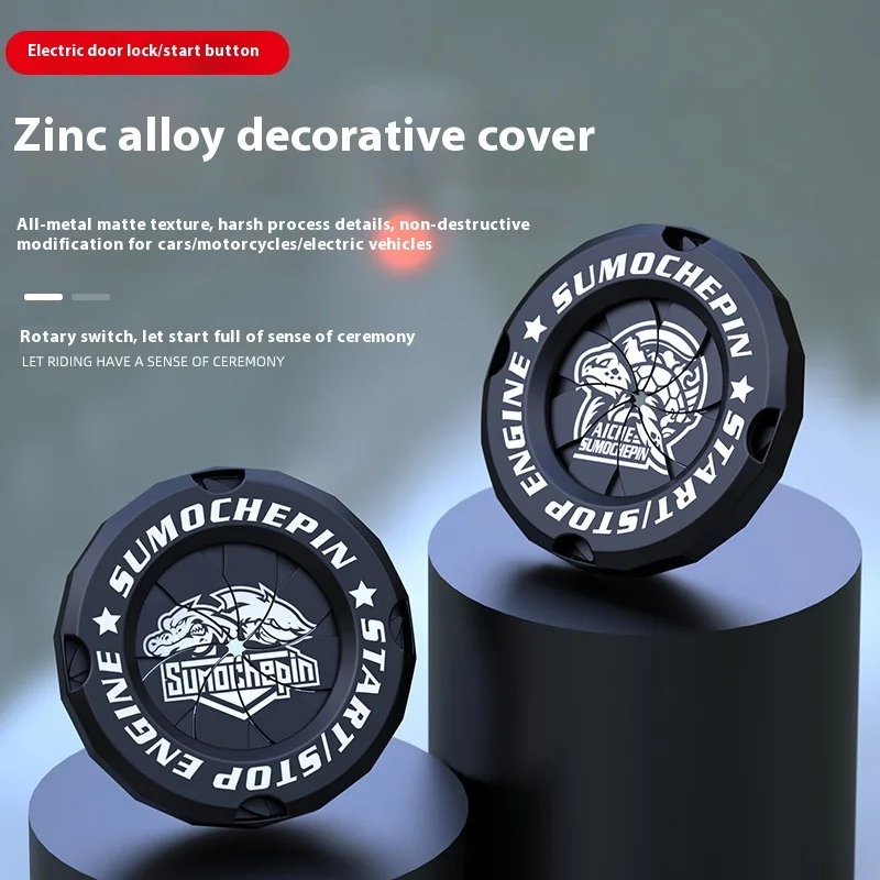 Motorcycle one key start button protective cover Keyhole electric door lock starter cover Ignition decorative ring Gift
