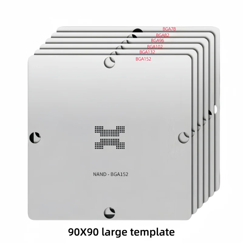 직접 가열 90X90 BGA 리볼링 스텐실 DDR3 DDR4 DDR5 (BGA96 BGA78 BGA82 BGA102 BGA132 BGA152용) 수리 도구