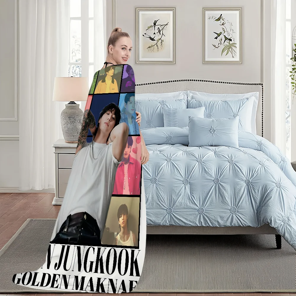 Singer idol Warm Soft Plush Nap Blankets Sofa rug for Living Room j-Jung Office Bedroom k-kook Home Travel Kid Gifts Flannel 5