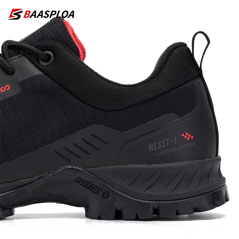Baasploa Herren-Trail-Adventureschuhe Wasserabweisende Outdoor-Trainer Langlebige Trekkingschuhe mit Griffiger Außensohle – Detail 13