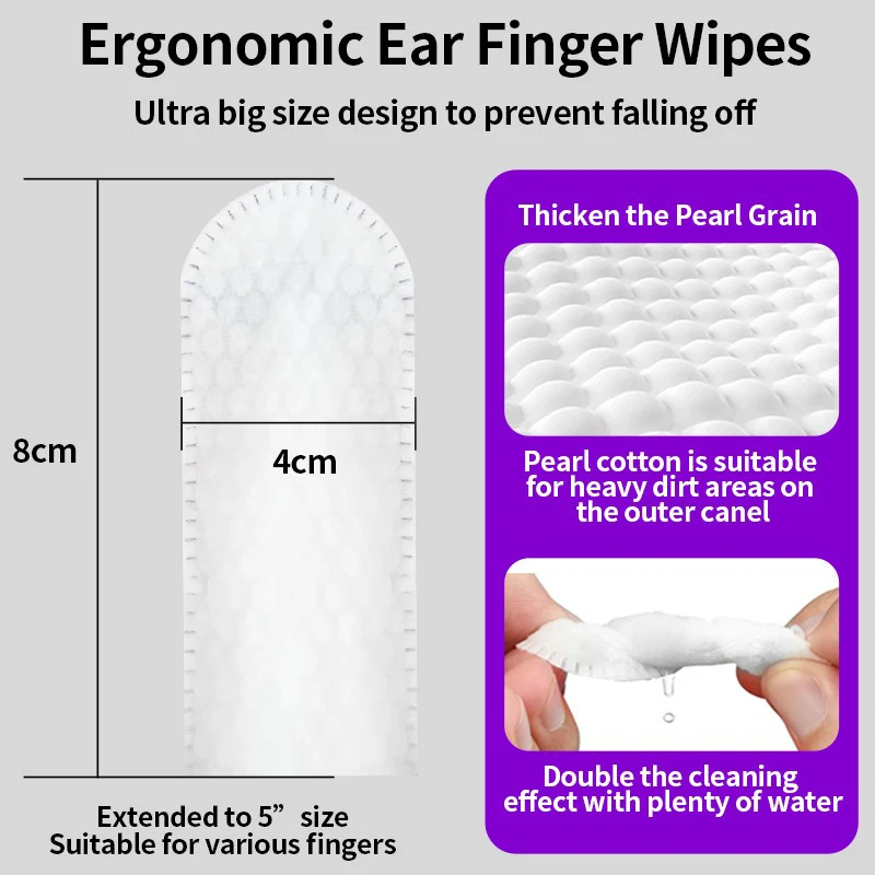 50pcs Pet Ear Cleaning Wipes Disposable Ear Care Finger Cots Wet Wipes Convenient Pet Tear Stains Foot Cleaning Wet