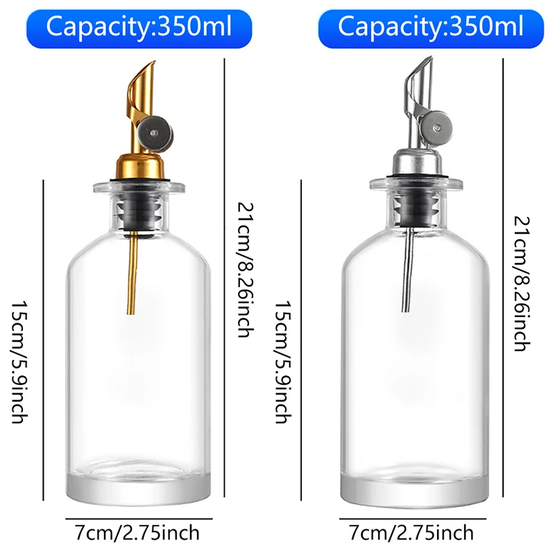 Kitchen Olive Oil Dispenser Glass Bottle Automatic Opening Oil Vinegar Dispenser Coffee Syrup Container Cooking Antidrip Bottle