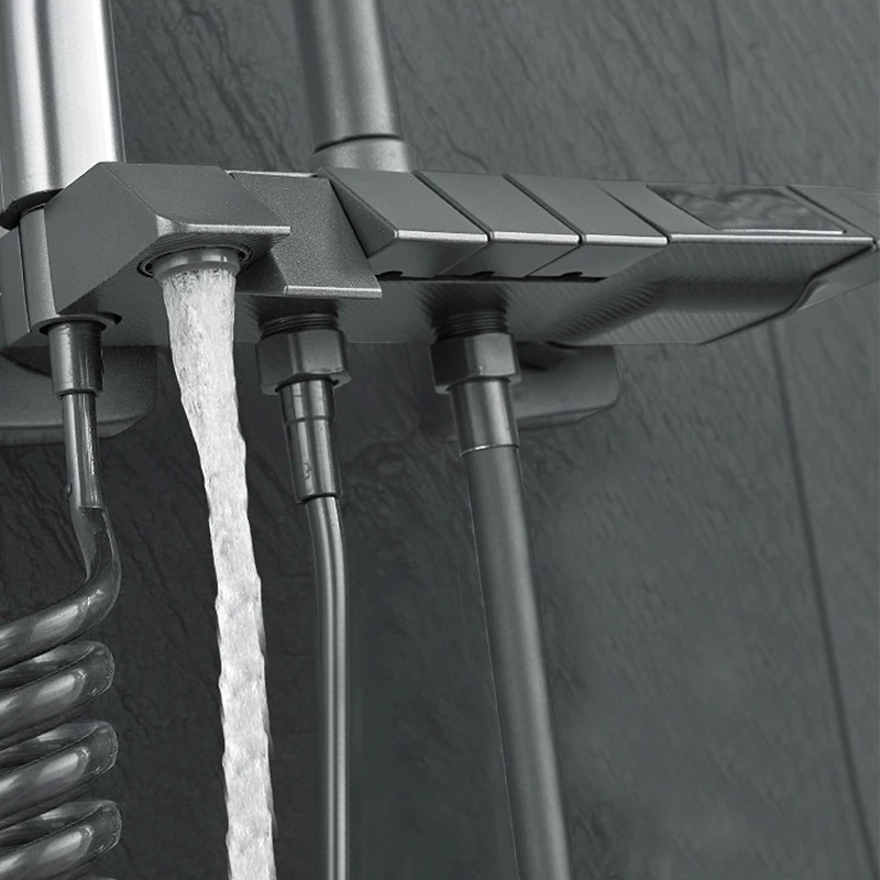 Shower Set Bathroom Household Intelligent Digital Display Hot and Cold Key Piano Style Faucet Shower Booster