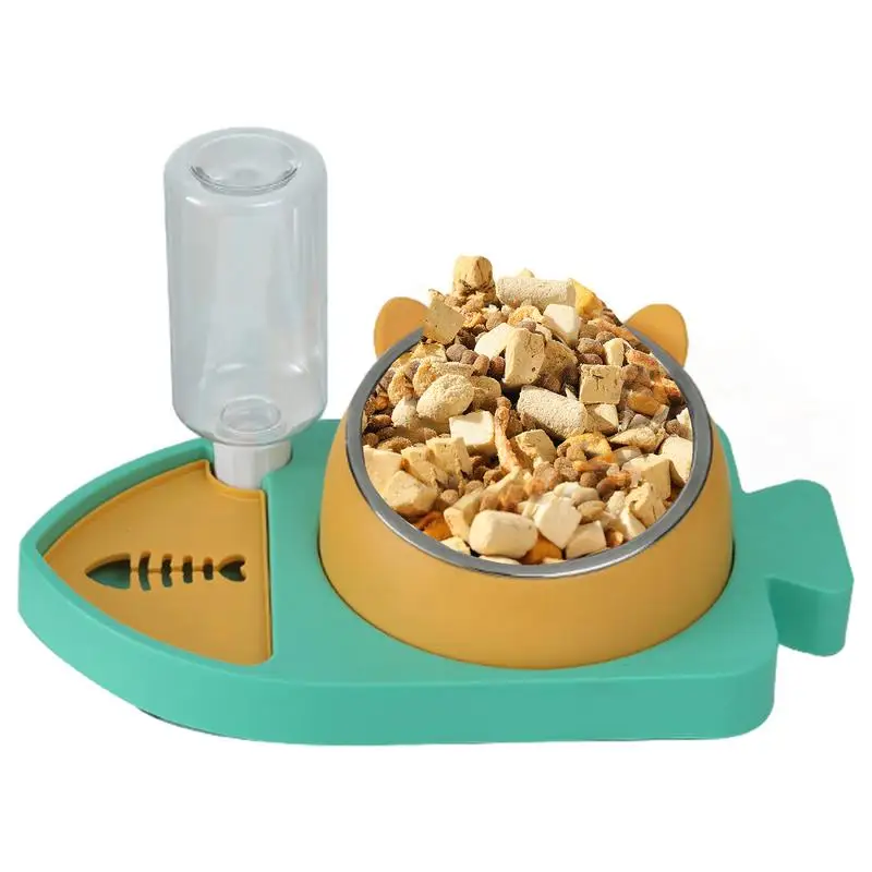 

Cat Food Dispenser Fish Shaped 3 in 1 Automatic Food Water Dispenser Cat Feeder Dry Food For Dog Puppy Cats kitten pet supplies