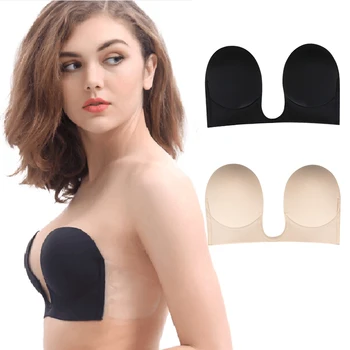 Reggiseno push up invisibile Reggiseni senza spalline Abito da cerimonia nuziale Reggiseno in silicone autoadesivo appiccicoso Reggiseno a U profondo traspirante 1