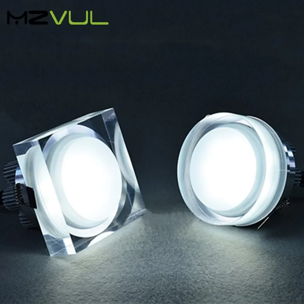 크리스탈 LED 천장 다운라이트 5W 10W 12W 디밍이 가능한 LED 천장 조명 AC220V 110V 스포트라이트 램프 실내 장식 조명용