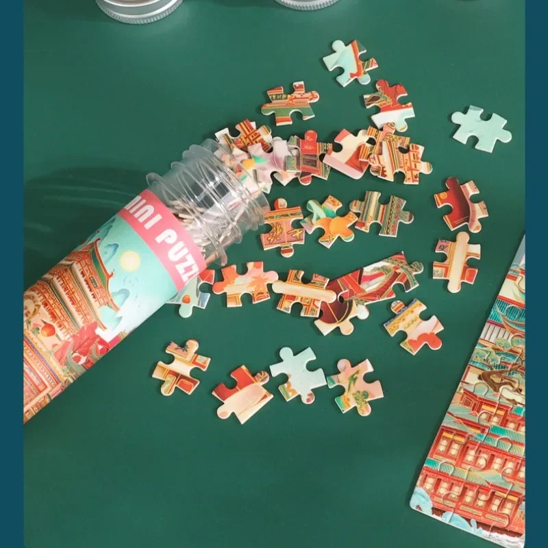 108pc Test Tube Jigsaw Puzzle Chinese Cities & Attractions Mini DIY Jigsaw Puzzle EducationGame Beautiful Scenery Assemble Toys