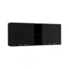 Portofino 150 Wall Cabinet,  Double Door, Two External Shelves, Two Interior Shelves Black 3