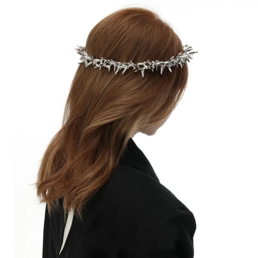 Punk Gothic Thorn Crown Headpiece Headwear Unisex Cosplay Metal Crowns Jewelry Gifts Halloween Wedding Party Accessories