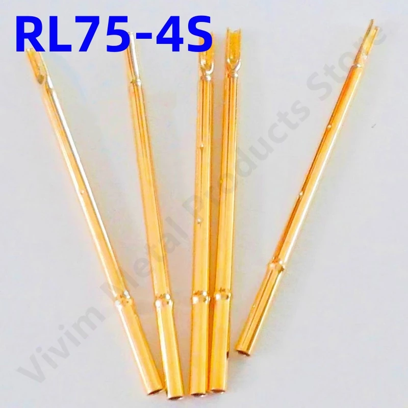 

100PCS RL75-4S Test Pin PL75-B1 Receptacle Brass Tube Needle Sleeve Seat Solder Connect Probe Sleeve 30mm Outer Dia 1.32mm