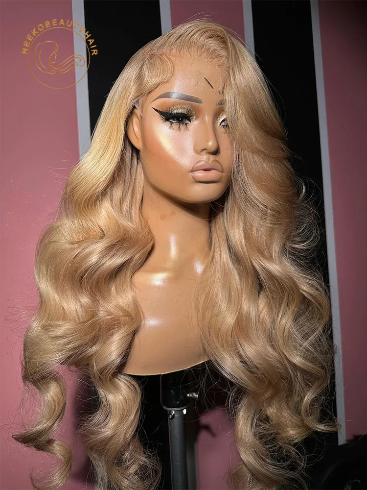 Honey Blonde Lace Front Wig Body Wave Human Hair Wigs main image 1