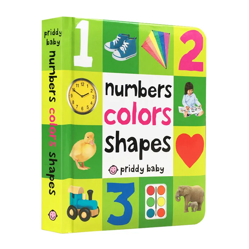 

Milu Original English Numbers Colors Shapes Board Book Children's Words 0-1- Picture