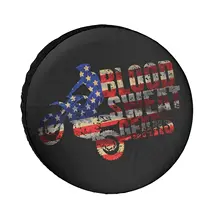 

Dirt Bike Motocross Riders USA Flag Universe Exploration Tire COVER CARs Wheel COVER CAR Protectors Weatherproof UV Protection