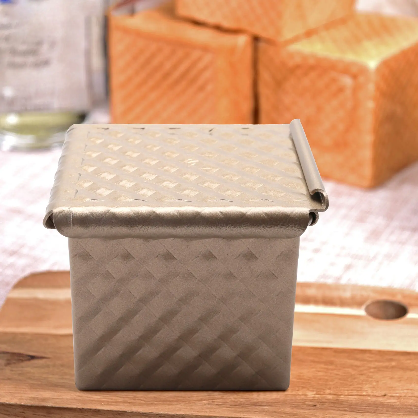 Teglia Quadrata Con Coperchio Stampo Per Toast Teglia Per Pane Pullman Pagnotta Con Coperchio Antiaderente Mini Scatola Per Toast Con Cubo D'Acqua