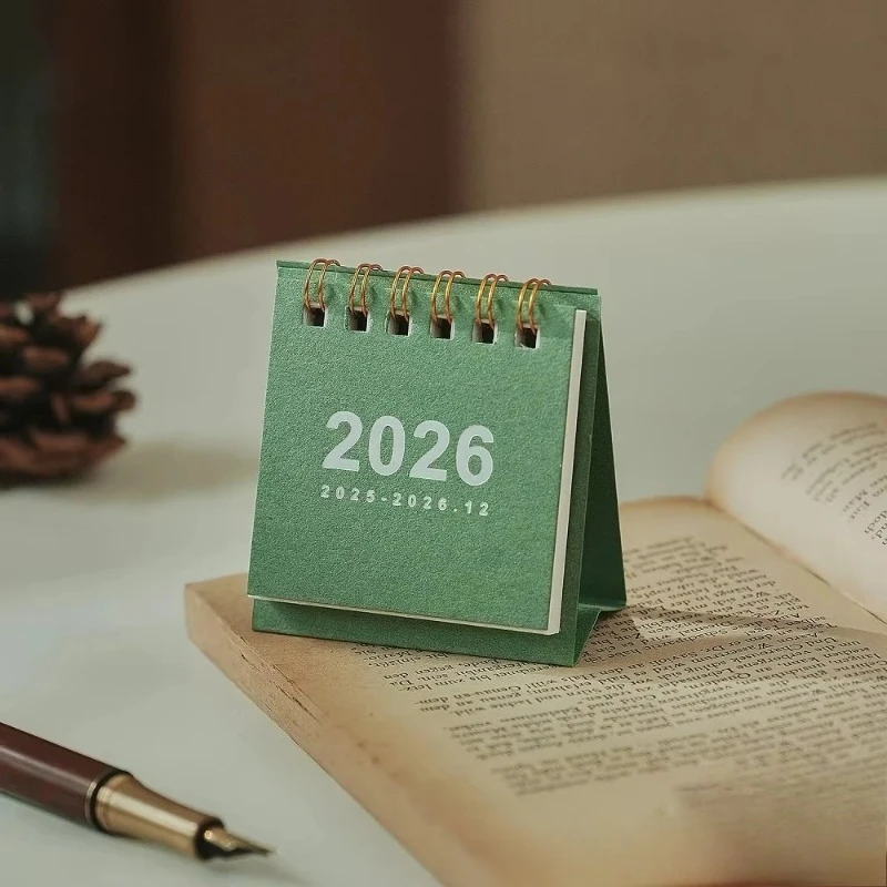 Creative Interesting 2026 Mini Simple Calendar, Small Desk Calendar, Coil Calendar Planner, Desktop Decoration Office Stationery