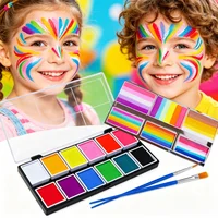 Palette de peinture pour le visage et le corps, 12 couleurs, soluble dans l'eau, maquillage pour enfants et adultes, pour scène, Halloween, Cosplay, fournitures d'art pour fête 2