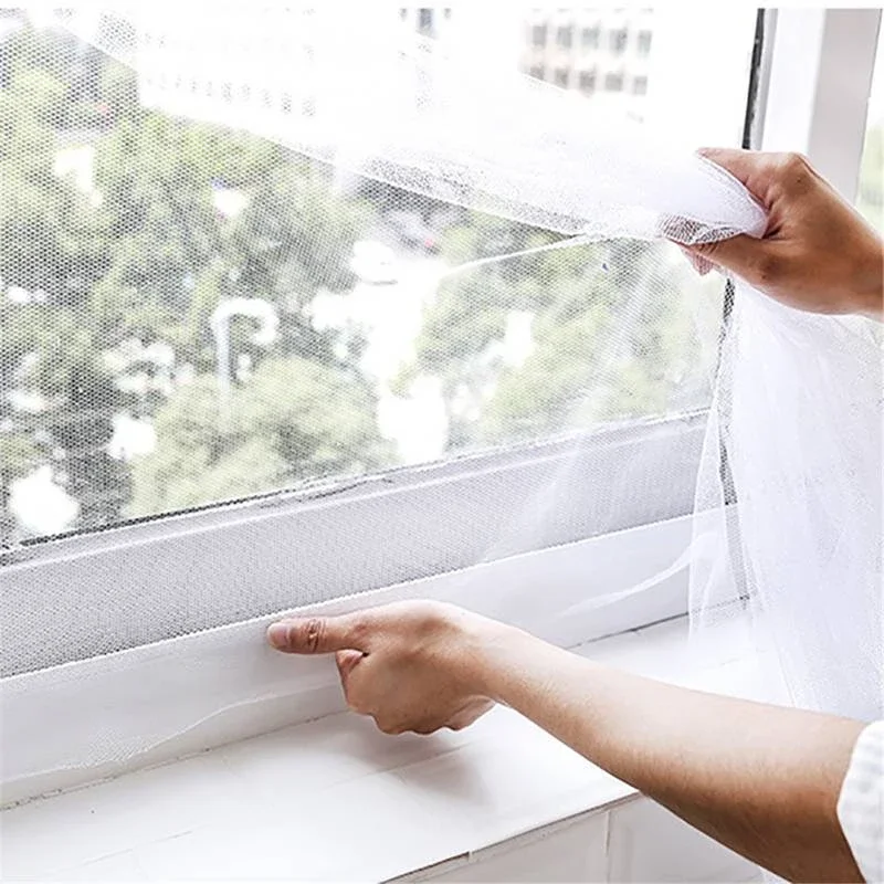 EW Household Self-Adhesive Anti-Mosquito Screen DIY Encryption Window Screen Free Velcro Invisible Window Screen