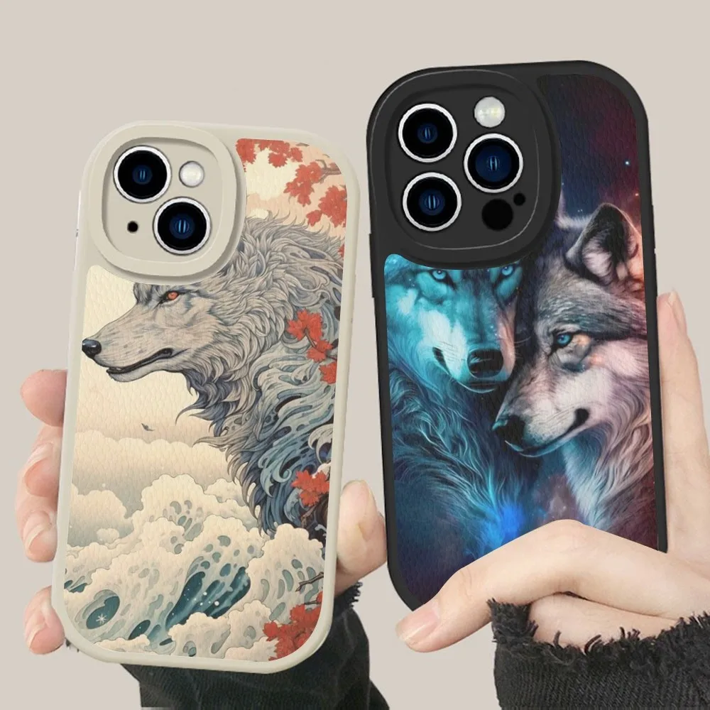 

Wolf Art Phone Case Hard Leather For iPhone 14 13 12 Mini 11 14 Pro Max Xs X Xr 7 8 Plus Fundas