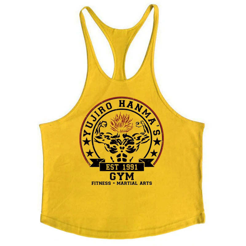 男性用のプリントストリンガータンクトップ,運動用のバックタンク