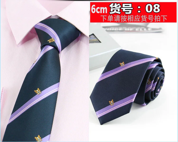 Neue 6 cm Gestreifte Dot Krawatte Business Casual Seide Luxus Herren Krawatten Hochzeit Party Krawatte Formale Dünne Schmale kleid Krawatte – Detail 2