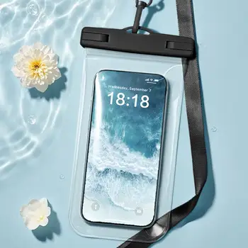 Custodia Impermeabile per Cellulare, Sacchetto Asciutto Subacqueo con Laccetto, per Spiaggia, Nuoto, Kayak, Canottaggio, Porta Telefono Trasparente Protettivo
