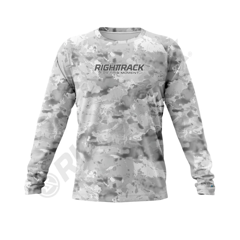 s RightTrack camo t-shirt Unisex Long Sleeve fishing clothing mesh UPF50 UV hunting climbing camping hiking apparel