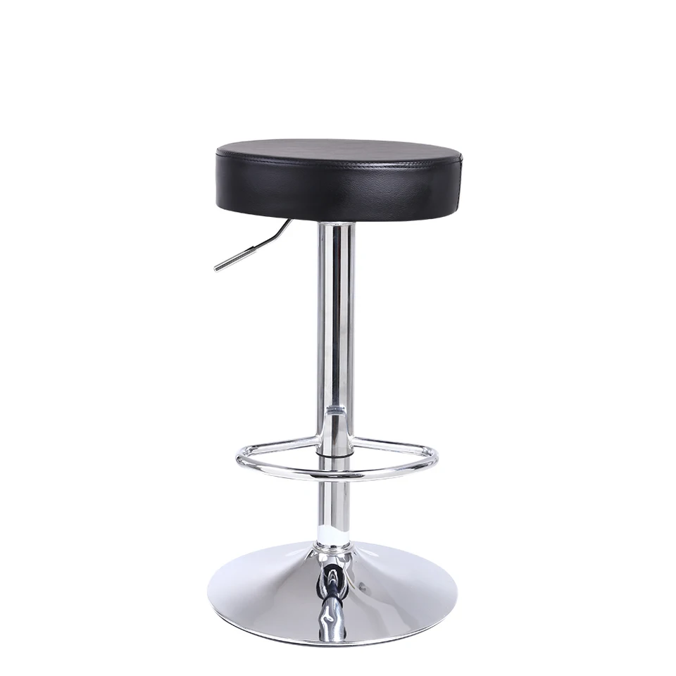 Adjustable Swivel PU Leather Bar Stool with Footrest