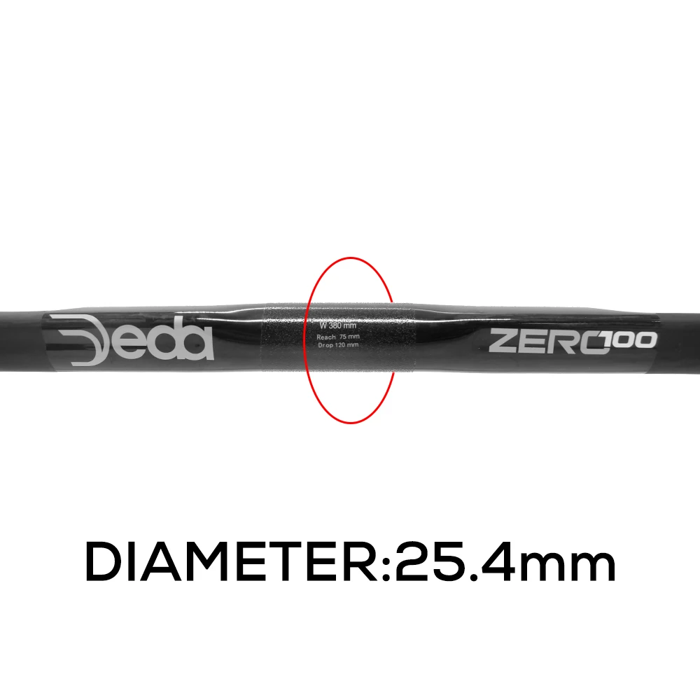 DEDA Zero100 Road Bicycle Carbon Handlebar Reduce Resistance Bent Bar Strengthen Bike Parts 380mm External Routing Black Matte