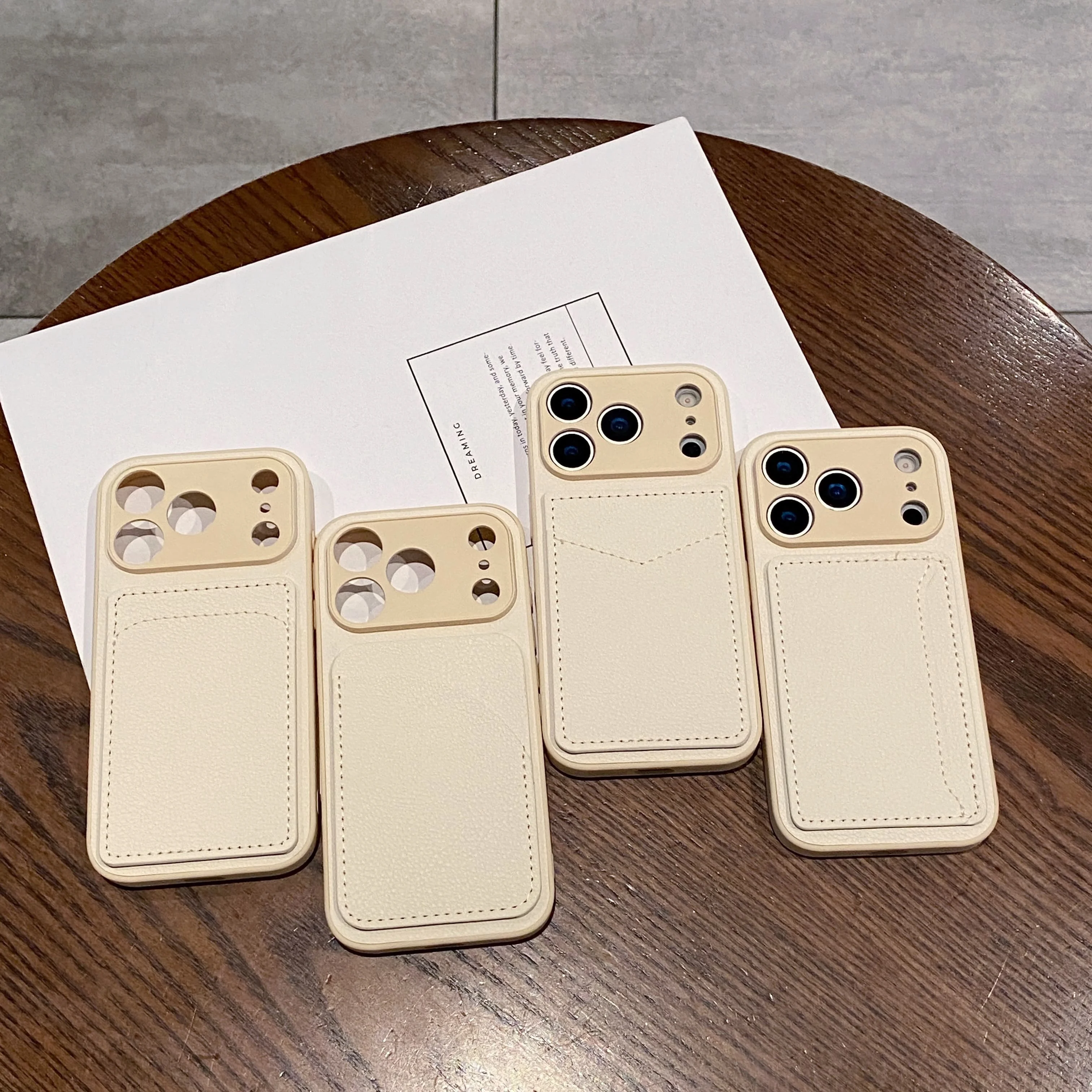 Elegant PU Leather Phone Case Wallet with Card Holder and Lens Protection