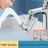 1440° Rotate Kitchen Faucet Extender Set with Filter 2 Modes Metal Universal Swivel Bubbler Nozzle Filtered Faucet Extension 1