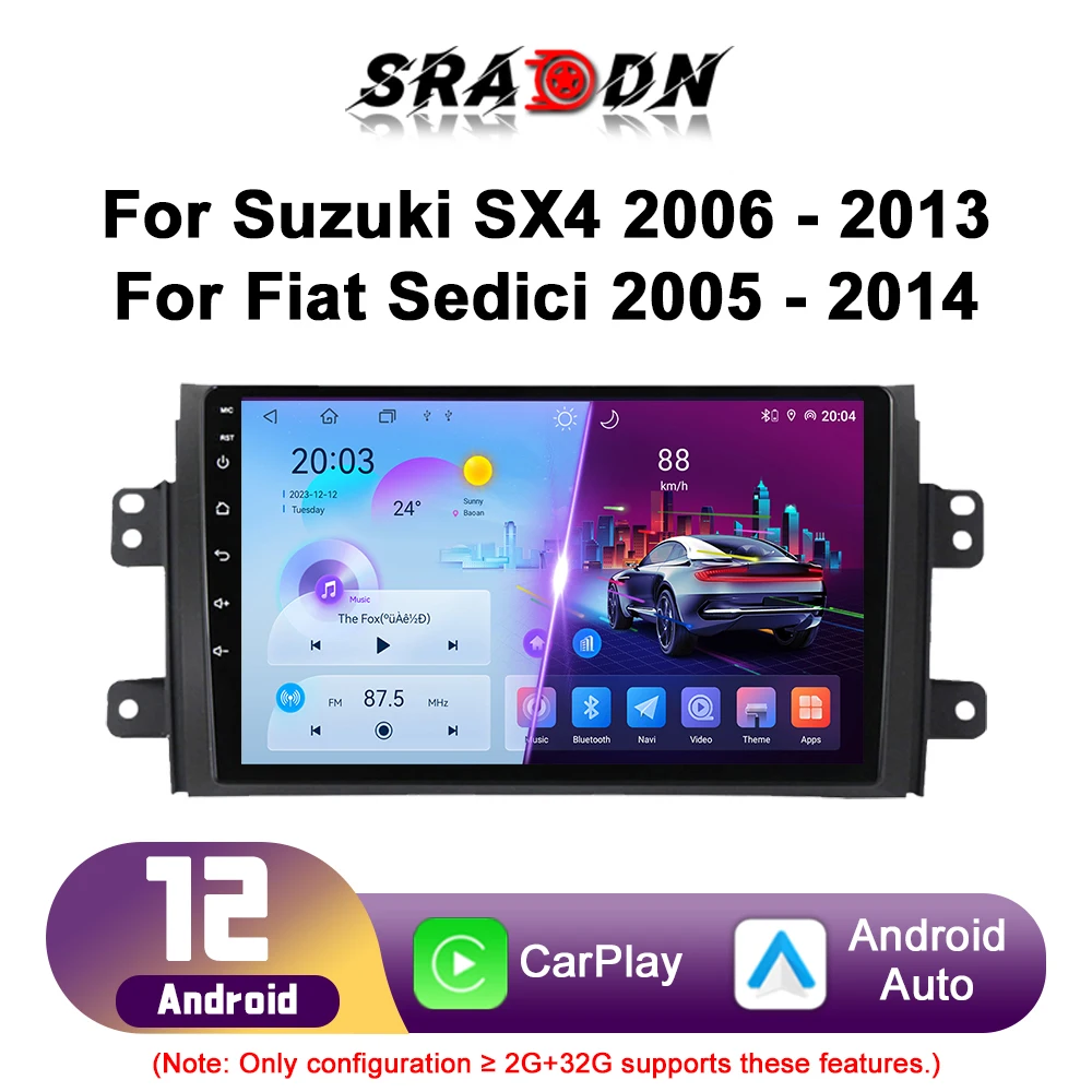 

Для Suzuki SX4 2006 2007 2008 2009 2010 2011 2012 Fiat Sedici Android Автомобильный радиоприемник Мультимедийный видеоплеер GPS-навигация Carplay Сенсорный экран Авто Стерео