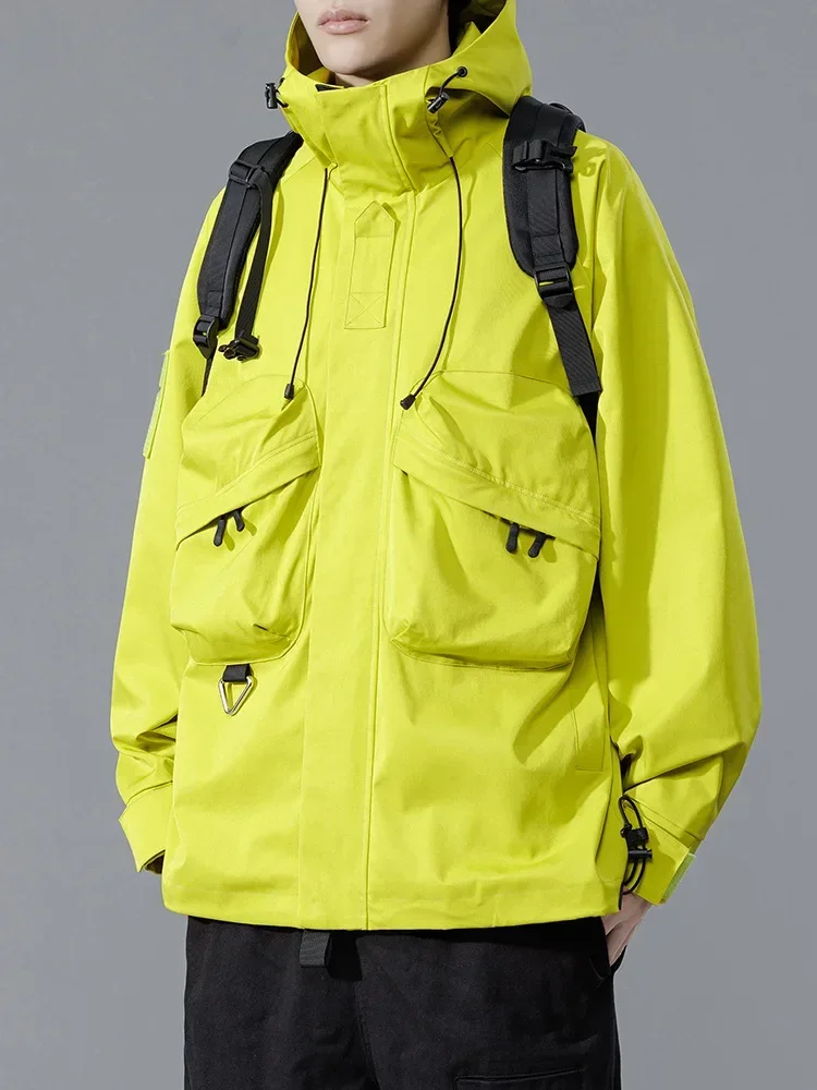 Windbreaker Men Jacket Windproof High Street Outdoor Camping Hiking Multiple Pockets Fashion Male Overcaot Coat 2024 New