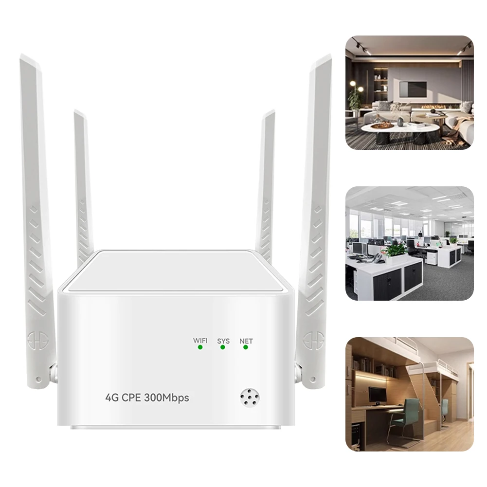 Modem Wifi Router 4G Cpe Con Slot Per Scheda Sim Router Internet Wireless Lte/Pppoe Spina Ue 300Mbps 32 Utenti Antenne Ad Alto Guadagno 5Dbi