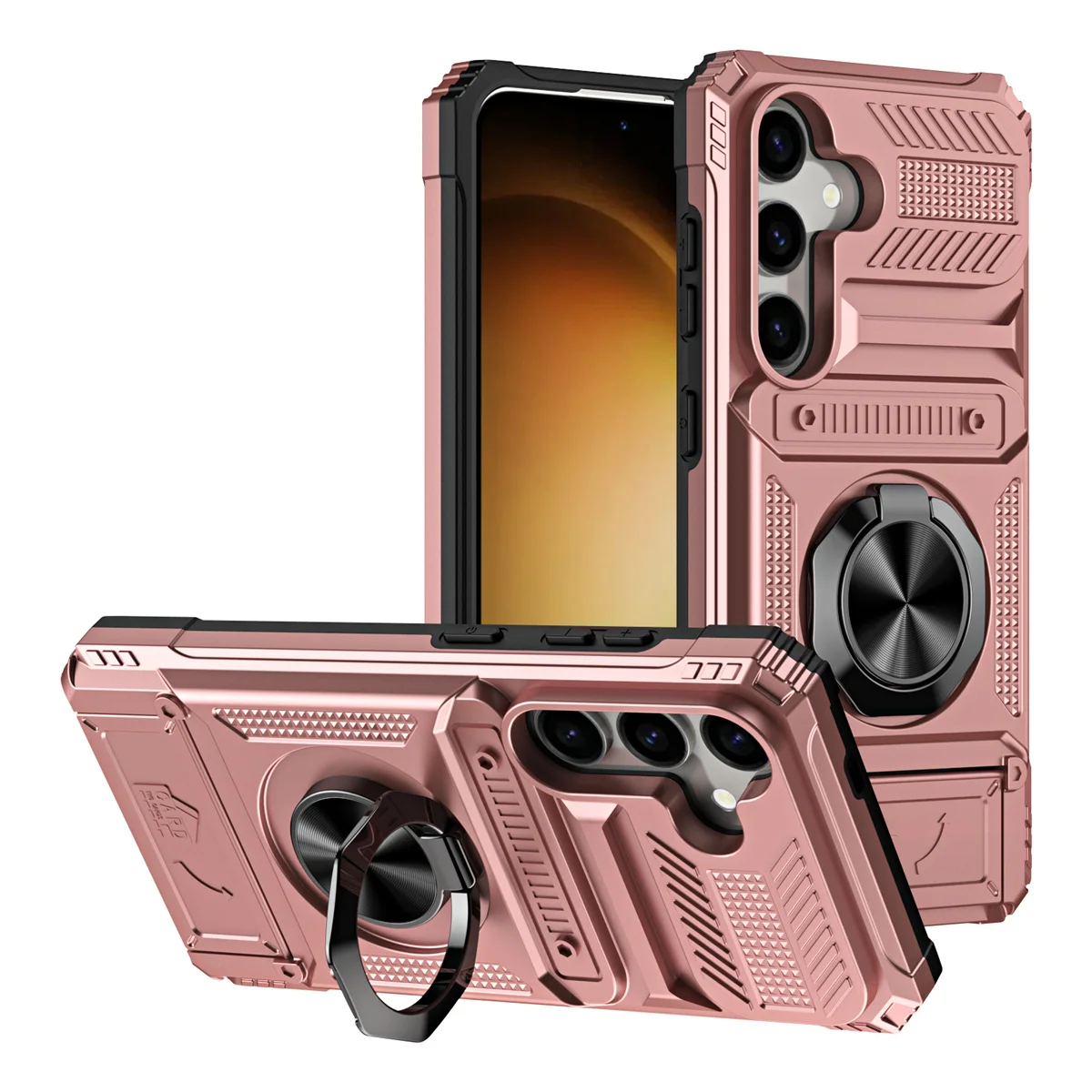 Wallet Card Holder Phone Case with Rotatable Ring Kickstand
