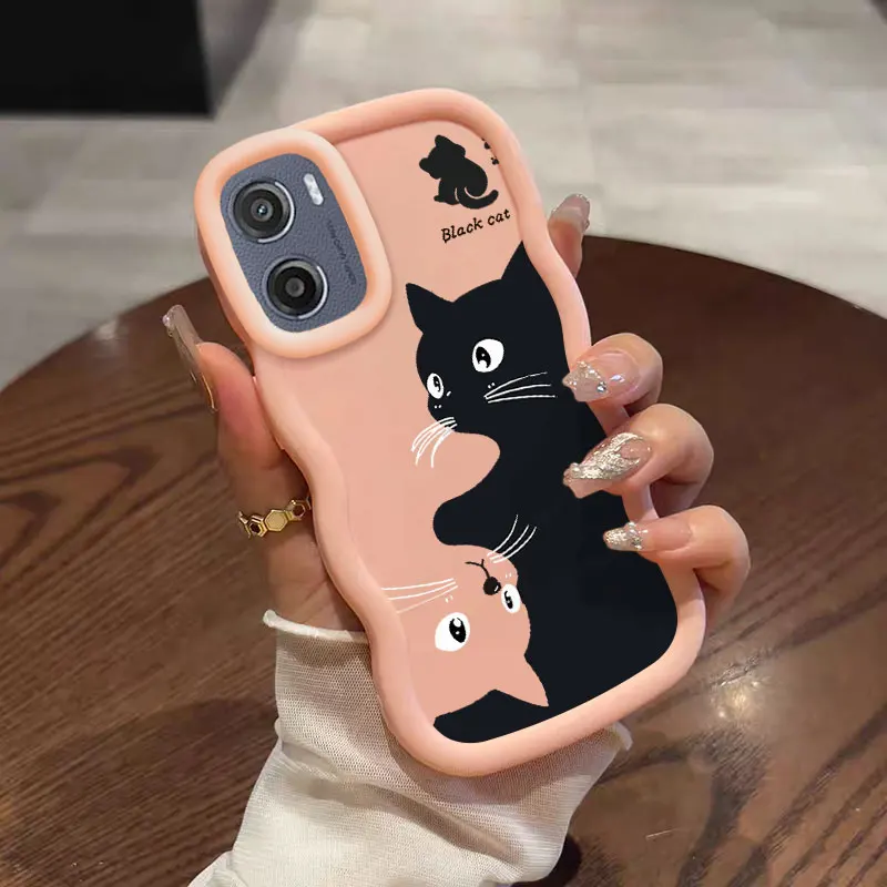Stylish Black Cat Shockproof Flexible Phone Cover
