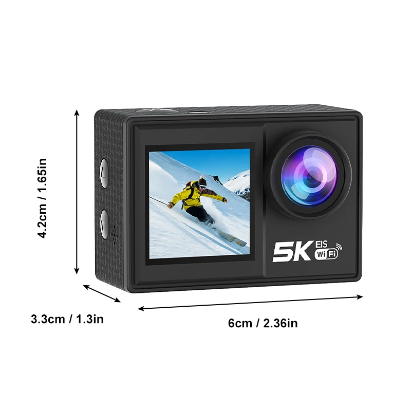 5K30fps Action Camera 4K60fps Touch Dual Screens Anti-shake EIS 2.0 WiFi 170D 5X Zoom Waterproof Remote Control Sports Camera 2