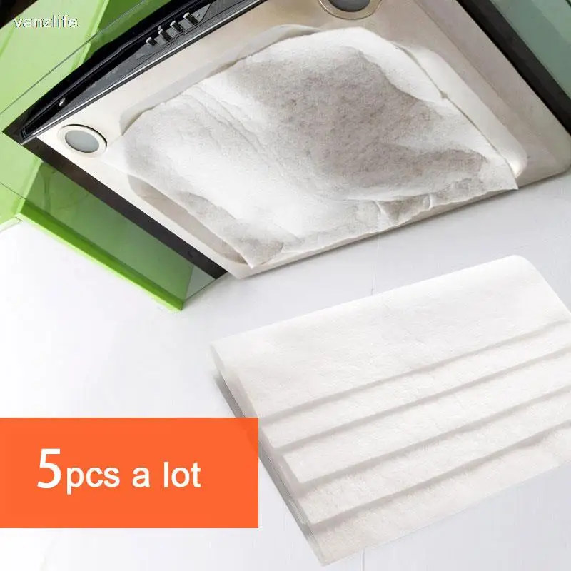 5pcs/vanzlife can be cut Cookware paper absorbing paper anti-oil fumes stickers for kitchen filter absorbing hoods
