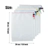 5pcs Fruit Vegetable Storage Mesh Bags Reusable Net Bags Kitchen Food Organizer Washable Toys Grocery Storage Packaging Bag 6