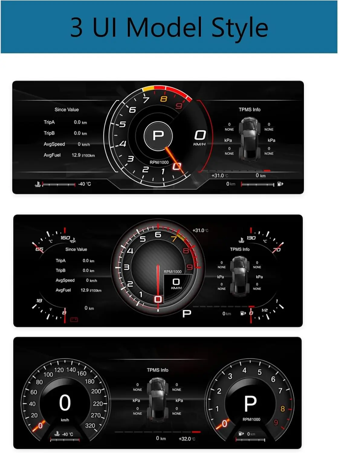 Panel de Instrumentos LCD de 12.3 Pulgadas para Chevrolet Malibu 8.ª Generación 2009-2014, Velocímetro Digital para Automóvil, Panel de Cabina Virtual 4