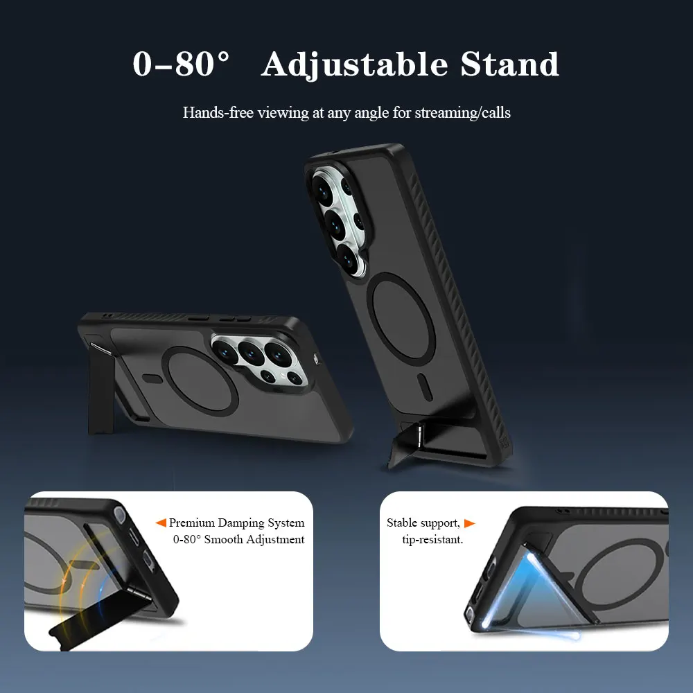 Lereach Magnetic Stand Phone Case with Drop Protection and Adjustable Stand