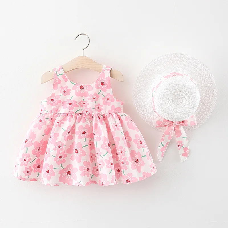 Summer Sleeveless Flower Dress Set 4