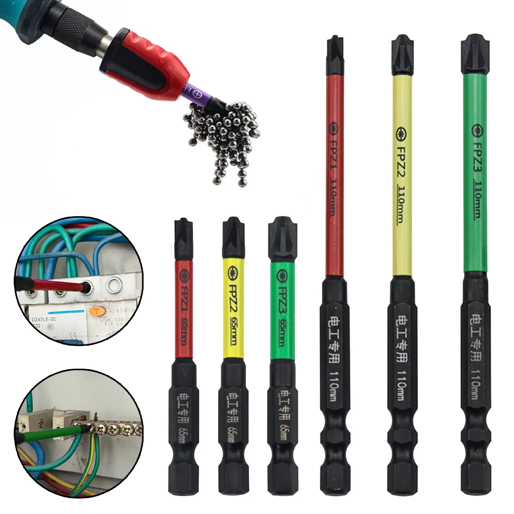 Description Picture 2 of item65/110MM Magnetic Special Slotted PZ Screwdriver Cross Bit FPZ1 FPZ2 FPZ3 For Circuit Breakers Electrical Electrician Tools