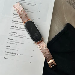 Noble Diamond-Encrusted Metal Strap for xiao mi 8 (Rose gold)