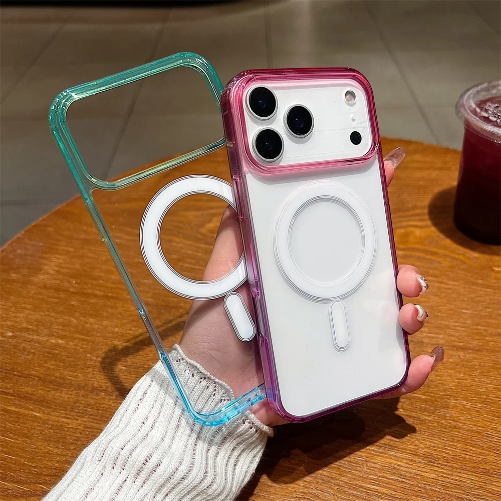 Gradient Colorful MagSafe-Compatible Magnetic Phone Case with Wireless Charging