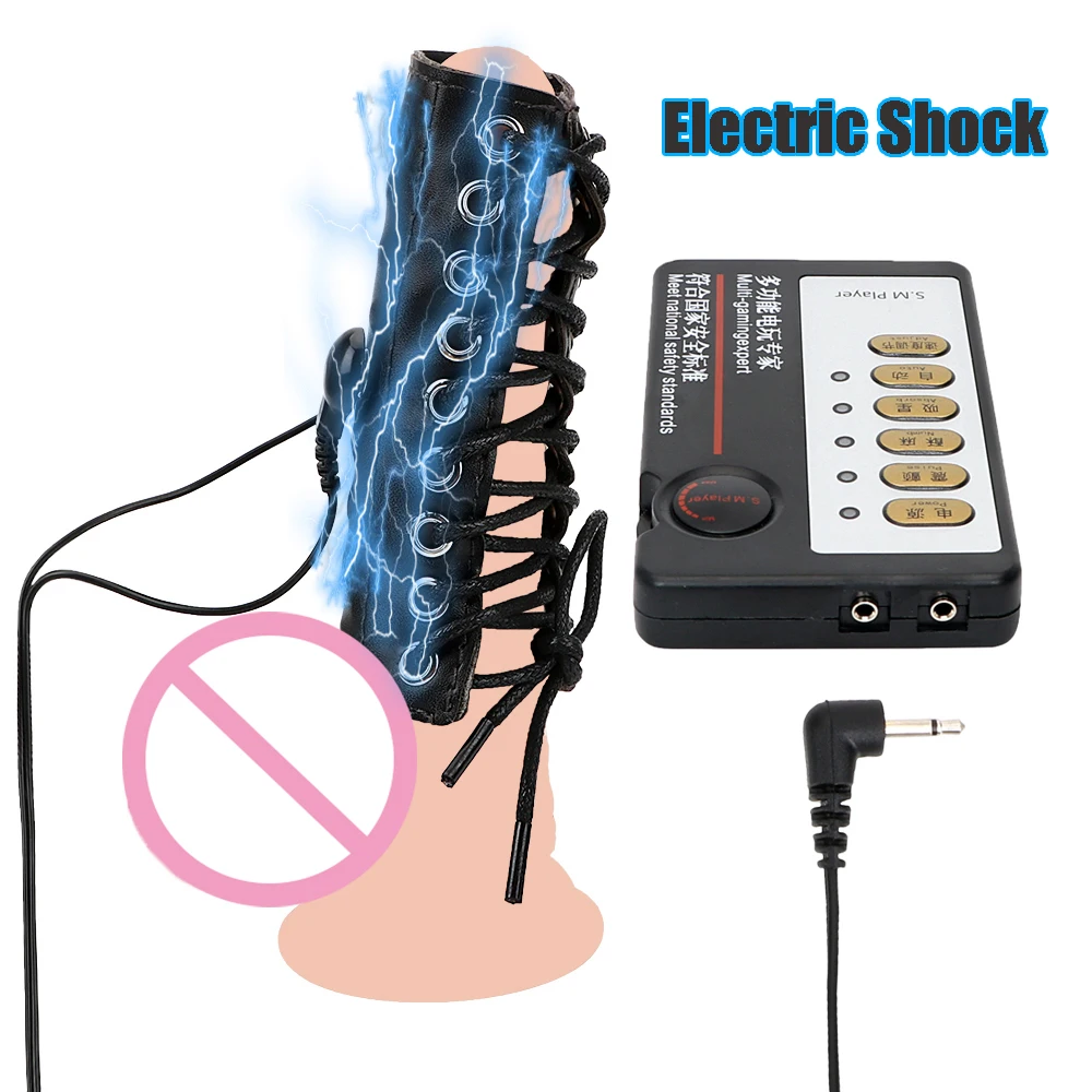 4pcs Penis Rings Electric Shock Medical Stimulator for Men Cock Exerciser Delay Therapy Sex Toys Male Masturbator Erotic Product