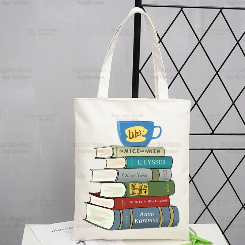 Gilmore-Bolso de lona con estampado Simple para niรฑa, bolsa de compras con diseรฑo de Luke\'s Diner, cafรฉ, informal, Pacakge